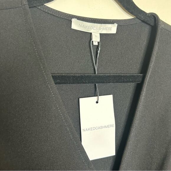 Naked Cashmere Black Sleeveless Double Button Dress Pockets Women Size Large NWT - Picture 3 of 7